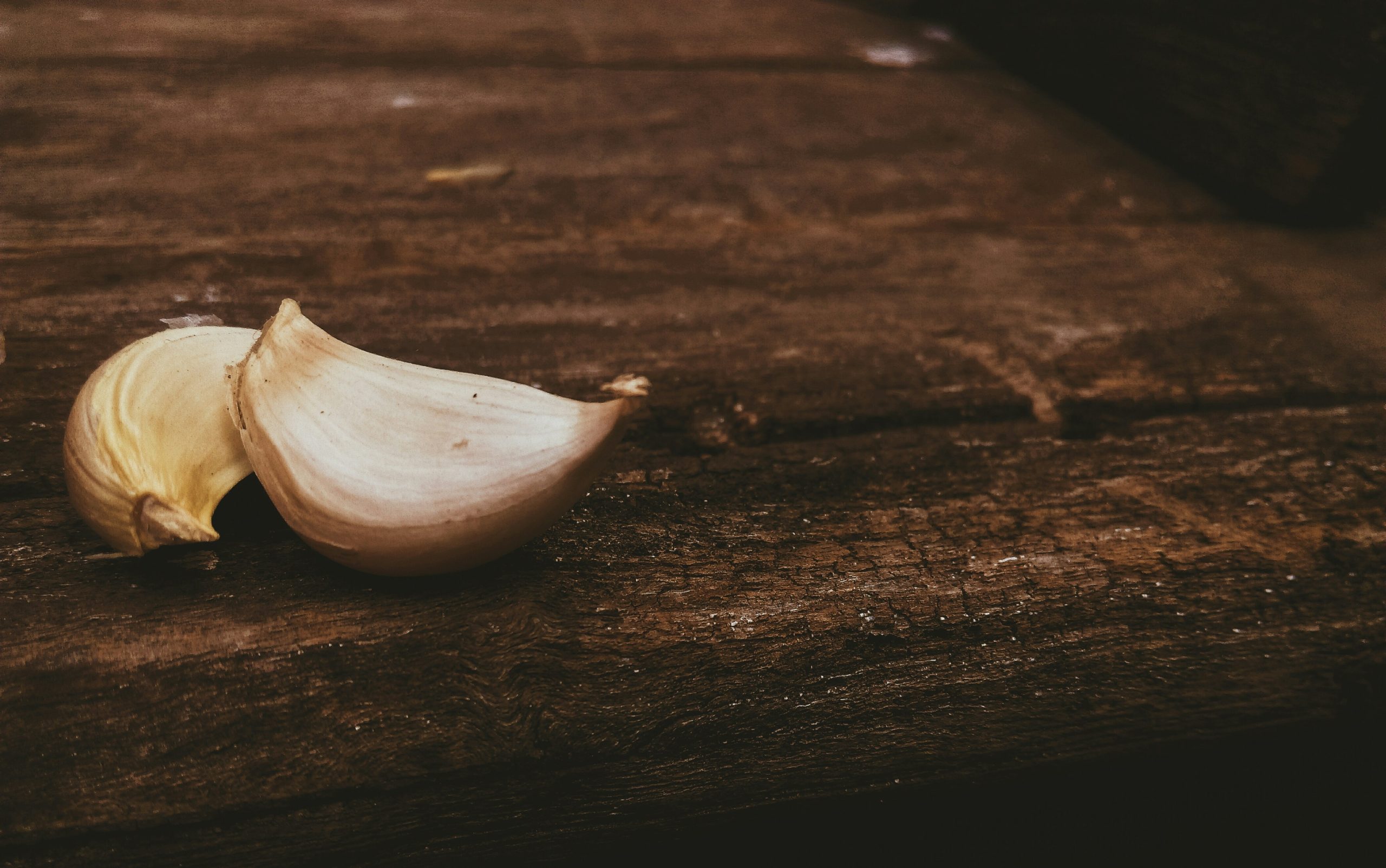 Cloves of Garlic on a table
