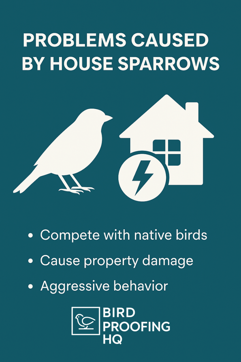 Problems that house sparrows cause